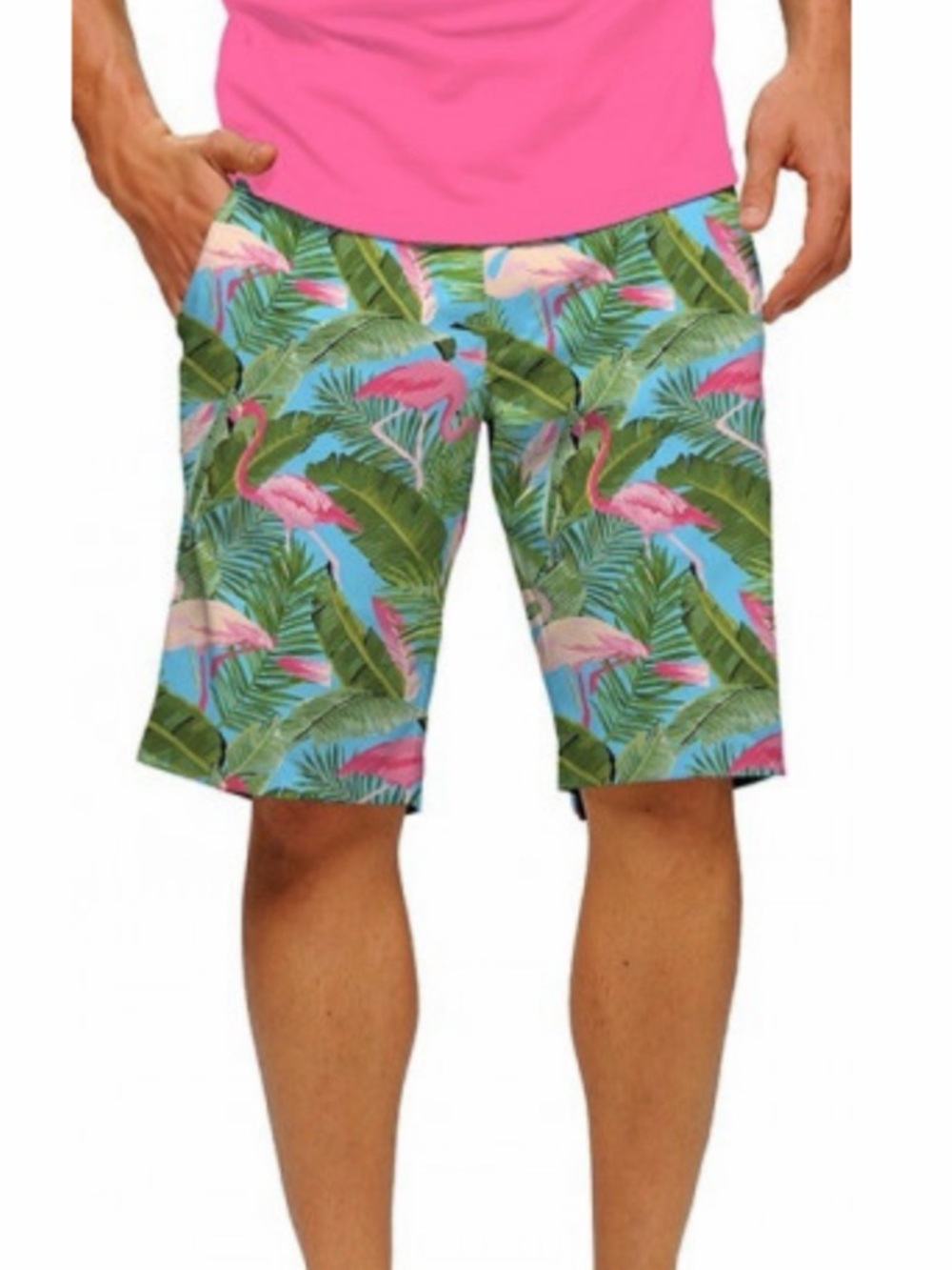 LOUDMOUTH Flamingo Garden Golf Shorts | Men’s 34